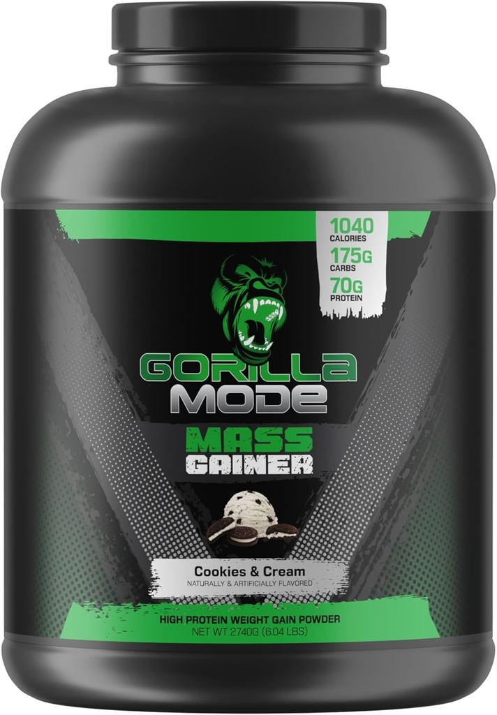 Gorilla Mind Mass Gainer (Cookies & Cream) - 70 g Białko 124; 1040 Kalorii