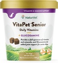 NaturVet VitaPet Senior Daily Vitamins Plus Glucozamine for Dogs, 60 ct Soft Chews, Made in The USA with Globally Source Ingredients