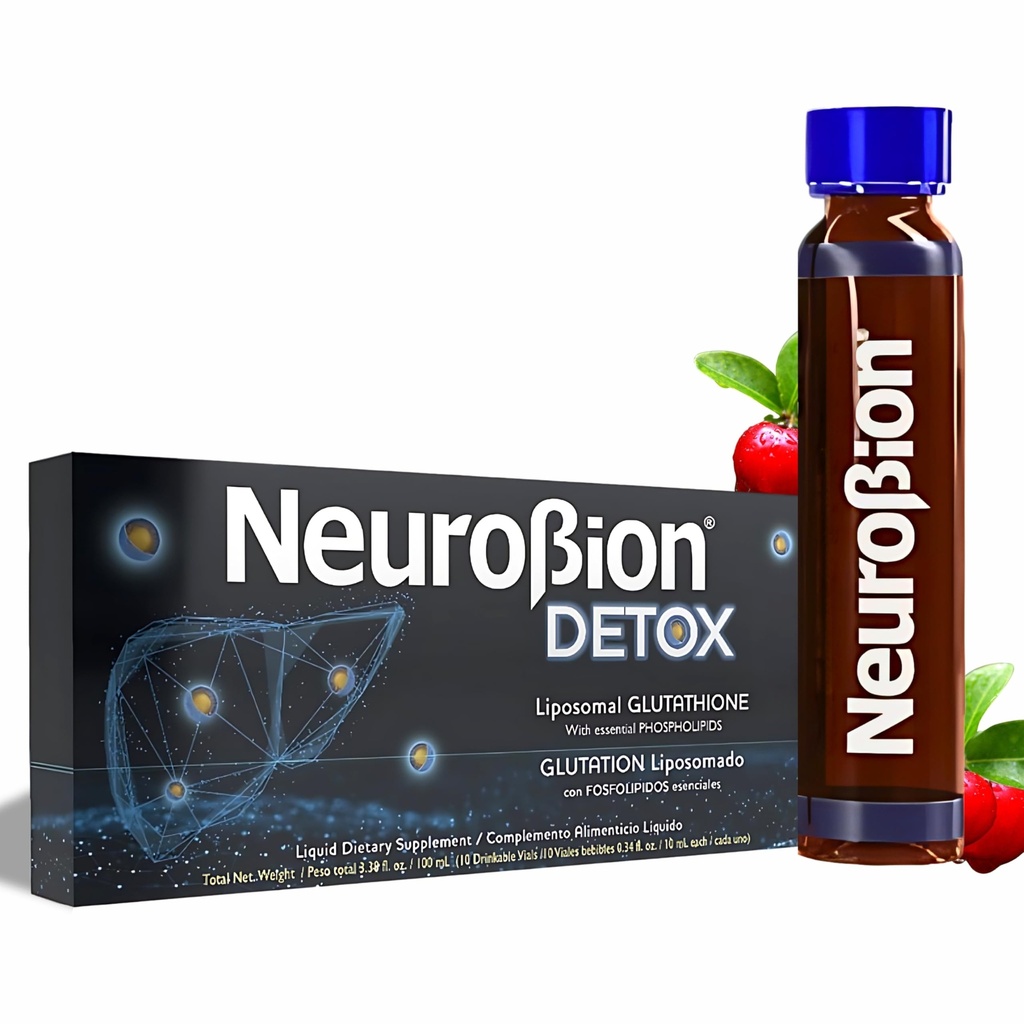 Neurobion Detox Liposomal Glutation Liquidity Fosholipids Glutation Liposomado Liquido Glutatione Suplement Liposomalny Przeciwutleniacze System immunologiczny 10 Fiolki