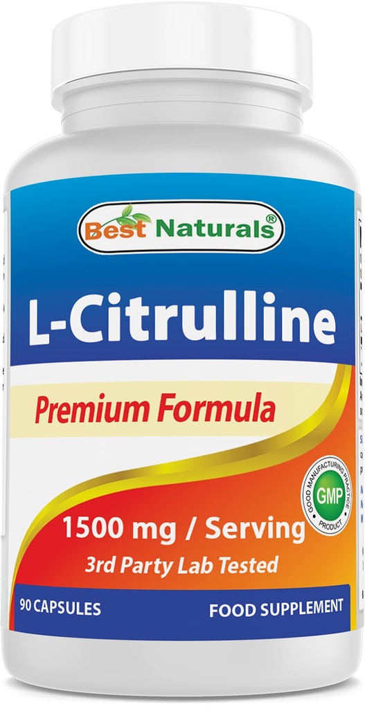 Best Naturals L- Citrulline kapsułki - 1500mg / Serving - Non-GMO - Gluten Free - 90 kapsułek (90 liczenie (opakowanie po 1))