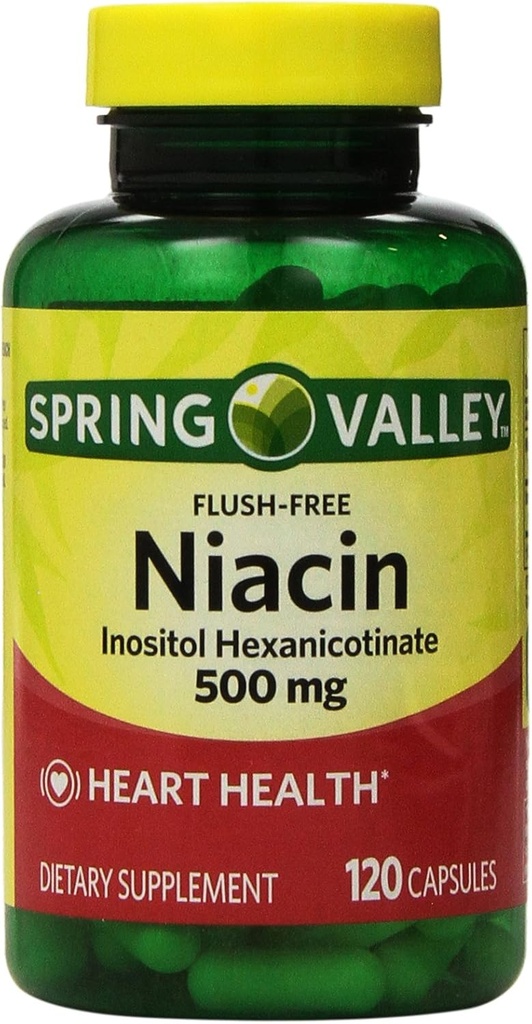 Spring Valley - Flush Free Niacin (B-3) 500 mg, 240 kapsułek (2 butelki po 120)