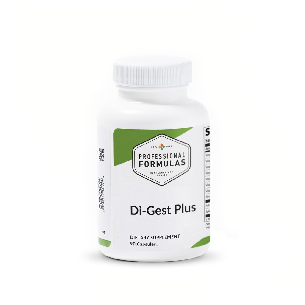 Profesjonalne preparaty Di- Gest Plus - Betaina, L- Kwas glutaminowy, Pancreatin, Papain i Pepsyna do zdrowej trawienia, Wchłanianie składników odżywczych i Gut Lining - Hipoalergiczne, Gluten Free, 90 Kapsułki