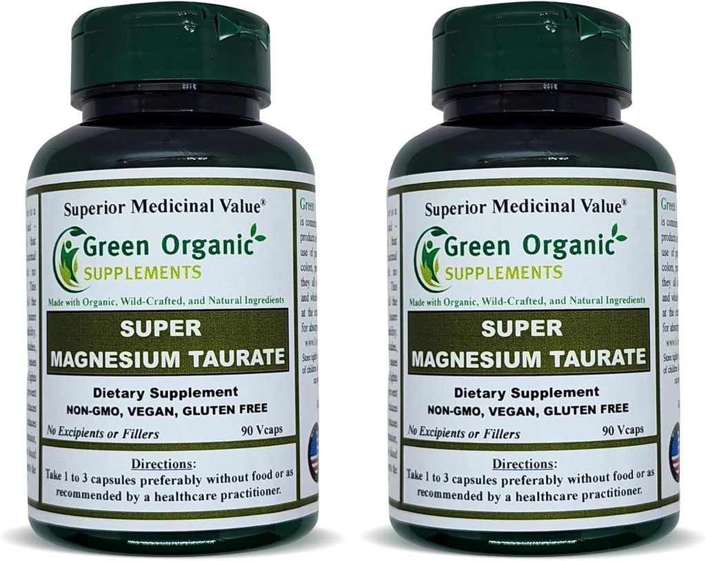 Magnezu Taurate, Wysokiej Absorbacji, 90 VCaps, Non-GMO, Wegan, & Gluten Free, Made with Organic, Wild- Crafted, and Natural Ingredients (Opakowanie 2)