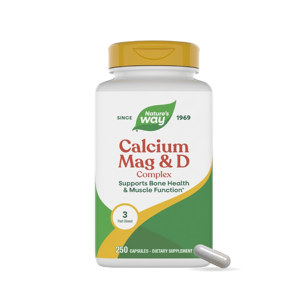 Nature 's Wail Magnez & Witamina D3 Complex, Zdrowe kości i zęby, Funkcje mięśni i relaksacja *, Gluten Free, 250 Kapsułki (Opakowania maja Vary)