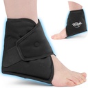 Hilph Ankle Ice Pack Zawijanie do Opuchlizny, wielokrotnego użytku żel Zimny Pack do Opryskiwanego Kostki, Gorący zimny kompres do odzyskiwania chirurgii, Plantar Fascitis, Foot Pain Relief, Opuchlizna, Achilles Tendonitis, Czarny
