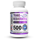 MAAC10 Trans Resveratrol 500 mg Supplement (Micronizowana farmaceutyczna klasa 99% Czysty trans- Resveratrol Extract + BioPerine for Superior Absorption) (2X 250 mg kapsułki 60ct)