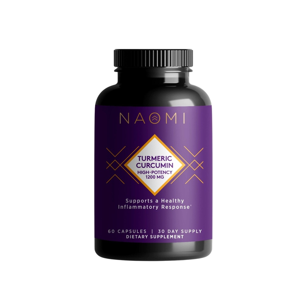 NAOMI Kurkumina Kurkumina wysokiej mocy 1200 mg, 95% Kurkuminoidy i BioPerine czarny pieprz Ekstrakt do zwiększenia wchłaniania do 2000%, Extra- Siła Joint, Mięśnie, Wsparcie mózgu, 60 Czapki, 30-Day Supply