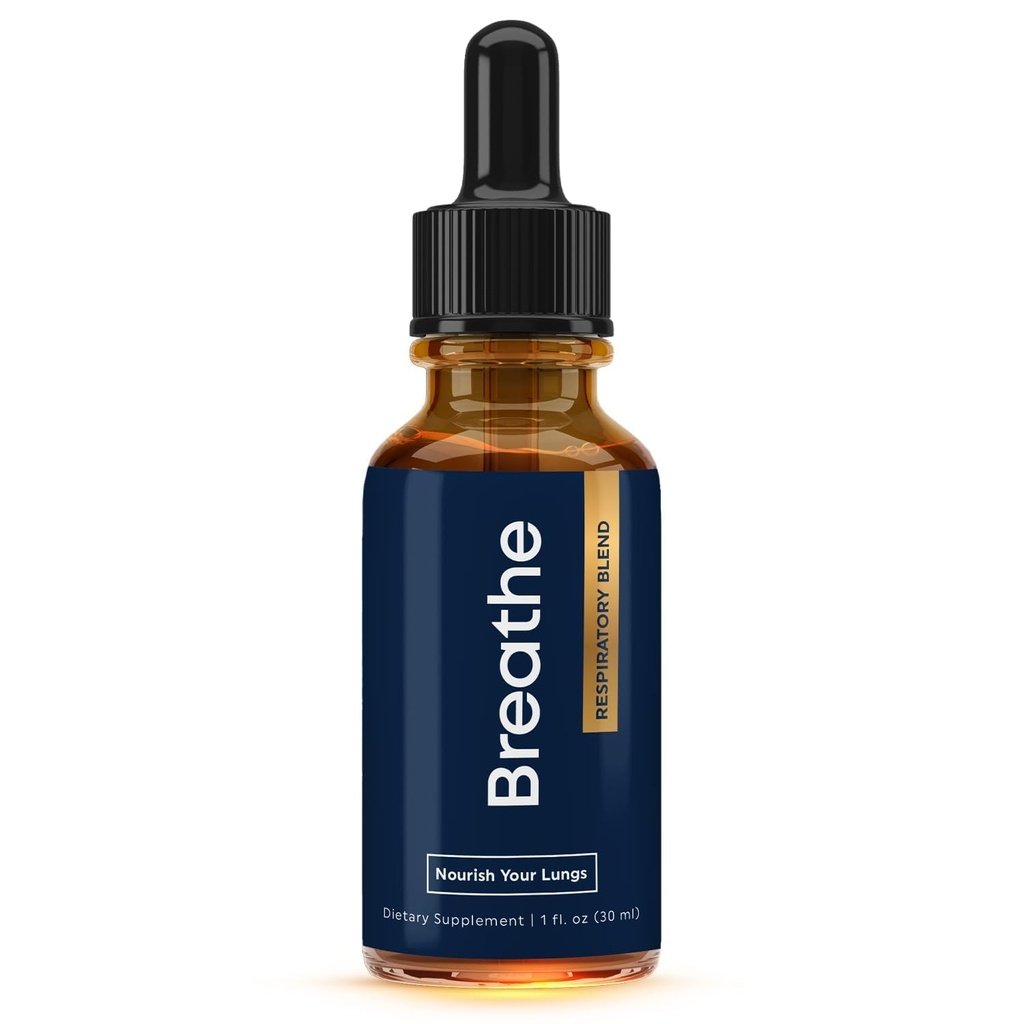 BREATHE 8- IN-1 Mullein Drops for Lungs & Airways (1 fl. oz.): Peppermint, Thyme, & Mullein Leaf Extract for Lungs Detox for Smokers - Break up Mucus & Breathe Clear - GMO- Free & Made in USA