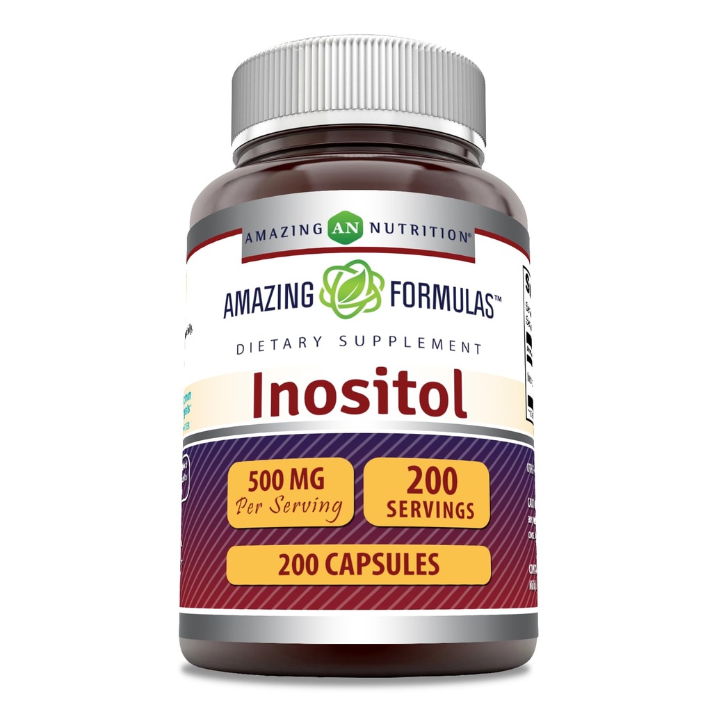 Niesamowite Inositol 500 mg 200 Suplement Kapsułki Biodegradowa124; Witamina B8 Biodegradowa124; Nie-GMO 124; Gluten Free 124; Made in USA