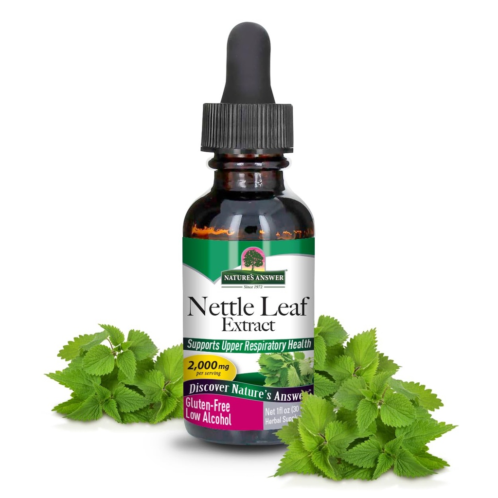 Natura 's Response Nettle Leaf with Organic Low Alcohol 1 Fluid Ounce Agregat 124; Herbal Supplement Agregat 124; Pomaga promować immunologiczne zdrowie Agregat 124; Non- GMO, Kosher, Gluten- Free
