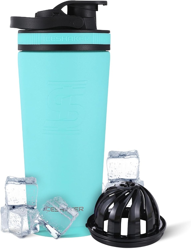 Ice Shaker Izolowana stal nierdzewna Shaker Butelka 124; 26oz, Mięta 124; Zimno na 30 + Godziny 124; Izolowany Puchar z Twist- na Agitator 124; Bezsodowa Butelka do Shakes Protein, Woda, Smoothies, Koktajle
