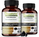 Premium Himalayan Shilajit Kapsułki z Pottent Shilajit Rich w Ślad Mineral & Fulvic Acid Wysoka Wysokość Sourcing. Wyczerpany tradycyjnie AllNatural NonGMO No Stearate No Rice Fluur (Opakowanie 2)