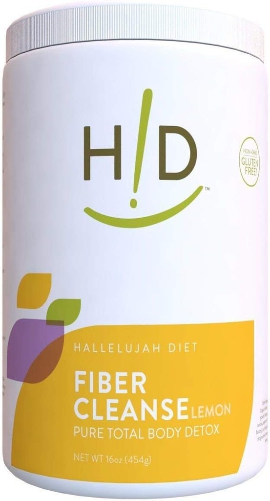 Alleluja Dieta Fiber Cleanse Powder - Lemon Flavored, Pyllium i Flax Seed- based Powder, Eliminuje Toksyny i Restores Optymalne funkcje jelit, Natural Colon Cleanse Supplement - (16 oz)