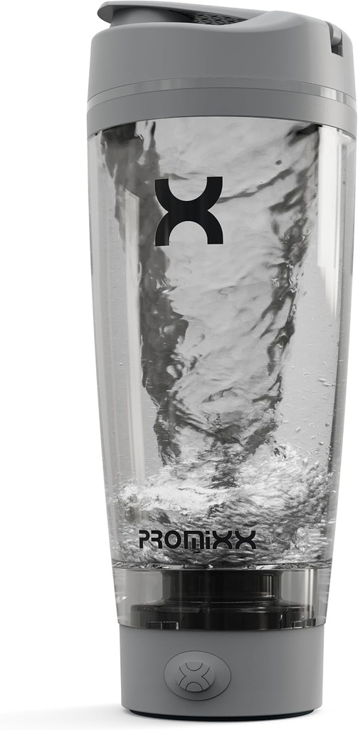 Promixx PRO butelka shaker New Edition - Rechared, mocny do gładkich shakes protein - zawiera suplement przechowywania, BPA Free, 20oz Cup, Cool Gray