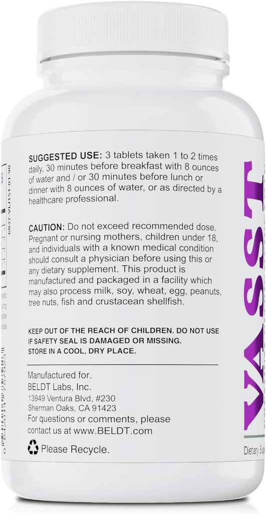 BELDT Labs VASST Acirc Oxide Booster, N.O. Supplement with Over 3.000 mg of Arginine- AKG, OKG, GKG, and L- Arginine HCL for Muscle Building and Enhanced Vascularity - 90 Tablets