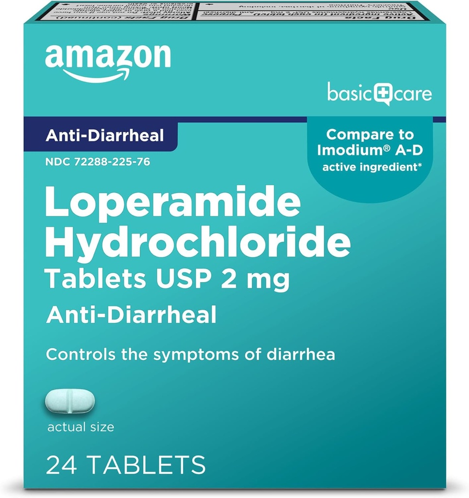 Loperamid Hydrochlorki tabletki, 2 mg, przeciwgorączkowe, 24 liczenie (opakowanie po 1) (Opakowanie może się różnić)