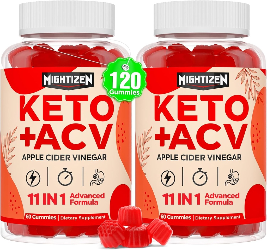 Jabłko Cydr Gummies Ocet, Max Siła Keto Acv Gummies z zielonej herbaty, Probiotyki, B12, B6, Keto Wsparcie, Jabłko Cydr Ocet z Matką Detox & Cleanse, Trawienie & Gut, Wegan, 120 Liczby