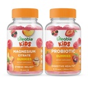 Żywe dzieci z cytratem magnezu + Probiotyczne 2 Miliard dzieci CFU, Gummies Bundle - Great Desting, Suplement witaminy, Gluten Free, GMO Free, Gummy do żucia