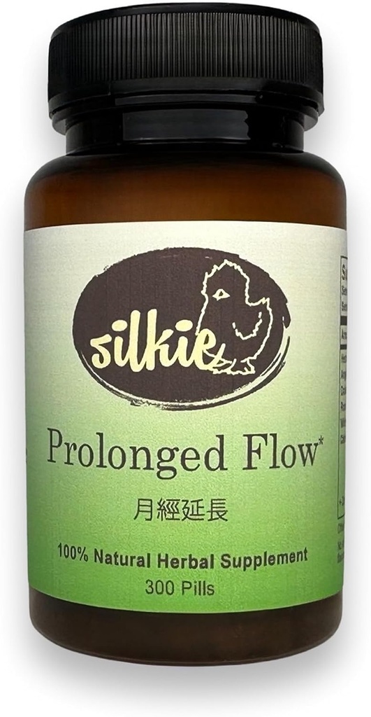 Silkie przedłużonego przepływu suplement - Hormonal Balance Support, zmniejsza i reguluje cykl menstruacyjny, Gorące błyski & nocne poty Relief, 300 Count