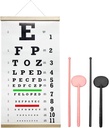 Snellen Eye Chart, Eye Chart, Snellen Eye Examplelen Eye Chart Pocket Eye Exam Kit with Cute Eye Occluders 20 Stopy Optyczne Eye Test Realimable Drewniana ramka Canvas Eye Chart dla dzieci i dorosłych
