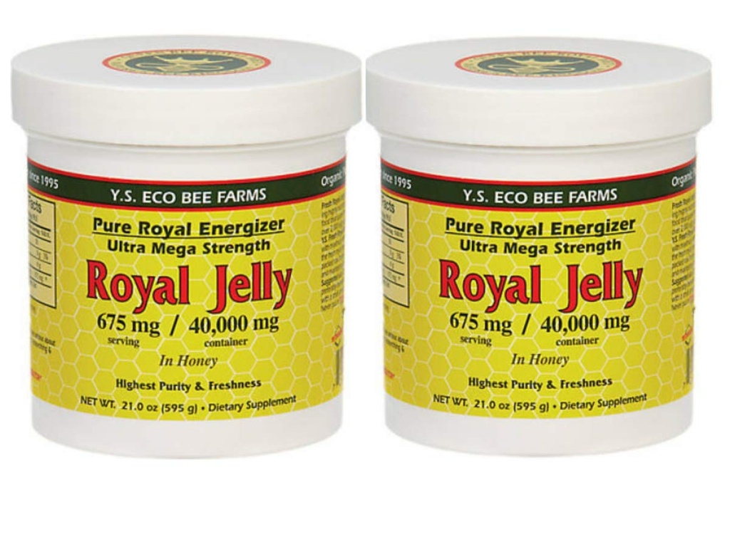 Y.S. Eco Bee Farms, (2 pack) Royal Jelly, in Honey, 675 mg, 1.3 lbs (595 g)