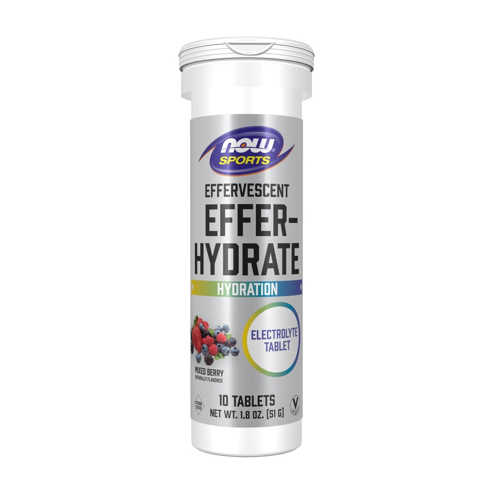 Teraz żywności Sport Nutrition, Effervescent Effer- Hydrate, Suplement elektrolitu, Odzysk *, Mieszane Berry, 10 Tabletki