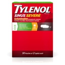 Tylenol Sinus Ciężki dzień Kapsułki z Acetaminofen 325mg, Guaifenesin 200mg & Fenylephrine HCl 5mg, Non- Drowsy Reliever Pain, Expectorant & Nasal Decongestant, 50 Opakowania podróży po 2