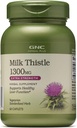 GNC Ziołowy Plus Mleko Thistle 1300mg Suplement, Dodatkowa siła, Wegetarianin, Wspiera zdrowe czynności wątroby, 60 Służenie