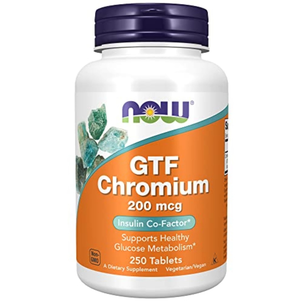 Teraz suplementy żywności, GTF (Glucose Tolerance Factor) Chrom 200 µg, Insulina Co- Factor *, 250 Tabletki