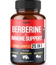 Premium Berberine Supplement z Ceylon, Ashwagandha, Turmeric, Thistle mleka, Elderberry & Black Pepper - Wspiera system immunologiczny, układu krążenia i przewodu pokarmowego - 60 Kapsułki