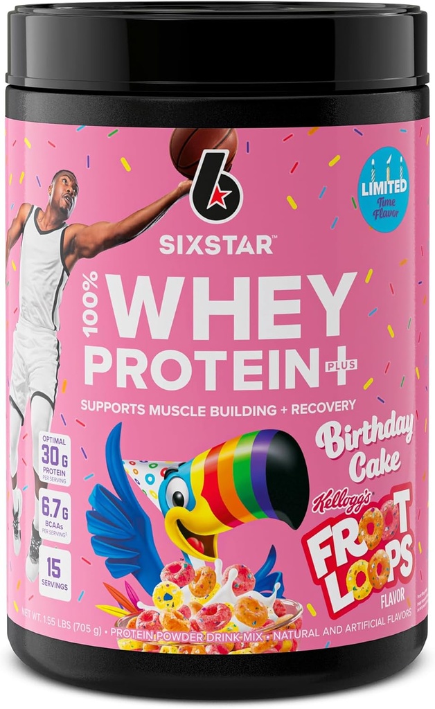 Sześciogwiazdkowy protein serwatki w proszku plus 124; Muscle Building & Recovery Plus Immune Support, 124; Muscle Builder for Men & Women Netherlands 124; Kellogg 's Foot Loops Birthday Cake Flavor 124; 1.5lb