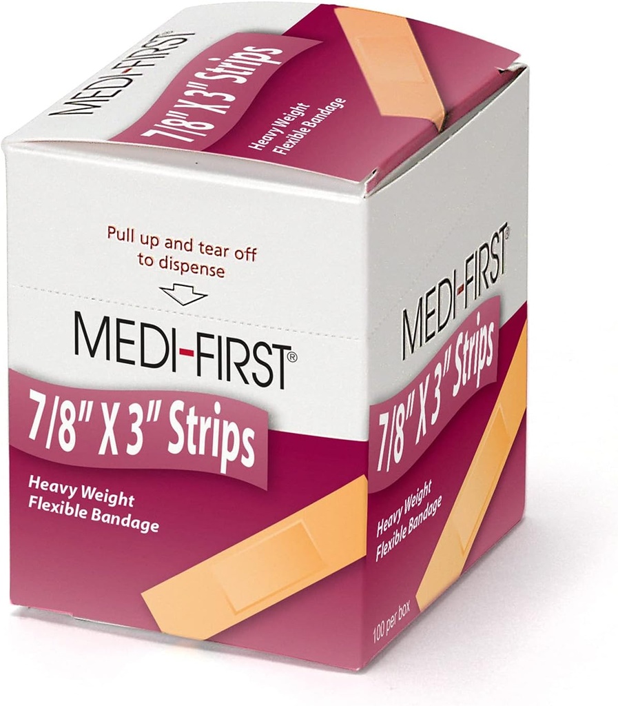 Medique Products 61433 Ekstra Ciężka Latex Bezpłatny elastyczny opatrunek taśmowy, 7 / 8- Inch By 3- Inch, 100 Per Box