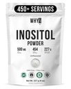 Myo- Inositol Proszek 8oz, Natural Myo Inositol Suplement do Wspomagania jajników, płodności i równowagi hormonalnej, Czysty Inositol Proszek, Myo- Inositol Suplement dla Energii, Zdrowie mózgu, 454 Służenie
