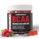 BCAA Gummies, Przeżuwacze energii z elektrolitami rozgałęzionych aminokwasów łańcuchowych, Build Lean Muscle and Boost Endurance, 60 Gummies, Berry Flavored
