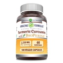 Amazing Formulas Kurkumina Turmerowa z suplementem bioperynowym DEV124; 2250 Mg per Serving EVAR124; Veggie Capsules EVAR124; Non-GMO EVAR124; Gluten- Free EVAR124; Made in USA (1 Pack, 180 Count)