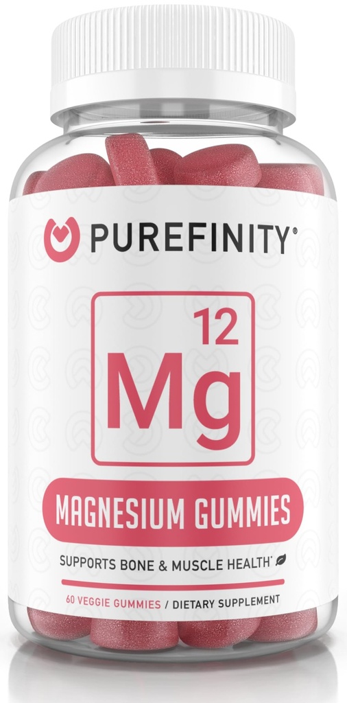 Magnezu Citrate Gummies 600 mg dla dorosłych - Wysoka Absorpcja dla Krampy, Odzysk mięśni, Sen, Kości i Wsparcie Energetyczne - Non-GMO, Allergen Free - 60 Gummies wegańskich