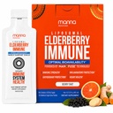 Manna Vitamin Evolved Liposomal Elderberry immunologiczne Pakiety, Witaminy C, D itp. - Codzienne wsparcie immunologiczne dla dorosłych, Dzieci - Bez cukru, Real Elderberry Extract, Syrop, Przyjazny dla podróżujących, 15 Pack