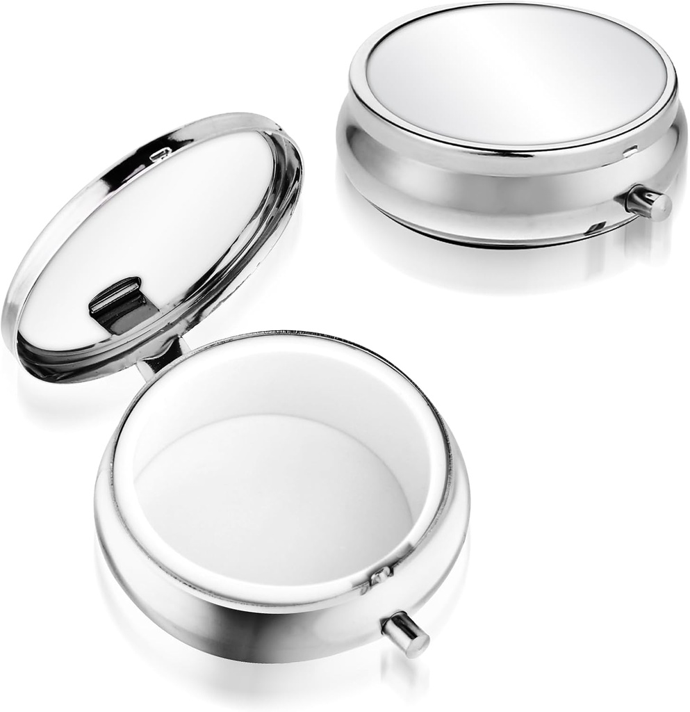Sibba Portable Medicine Pill Case, Podróże Wielofunkcyjne Moisture Pill Box for Purse & Pocket, Cute Metal Medicine Pill Organizer Box for Vitamin, Olej rybny i suplementy (1 Komora)