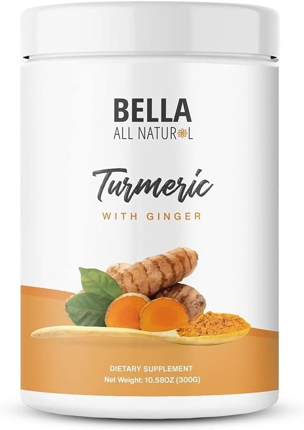 Bella All Natural Turmeric and Ginger Powder - Przeciwutleniacz i Ulepszone Spożywanie (300 gramów)