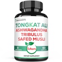 Satoomi Tongkat Ali Root Extract 200: 1-9 Esential Herbs with Ashwagandha, Tribulus Terrestris & More - Support Strength, Energy and Healthy Immune - 60 Vegan Caps 2 Month Supply