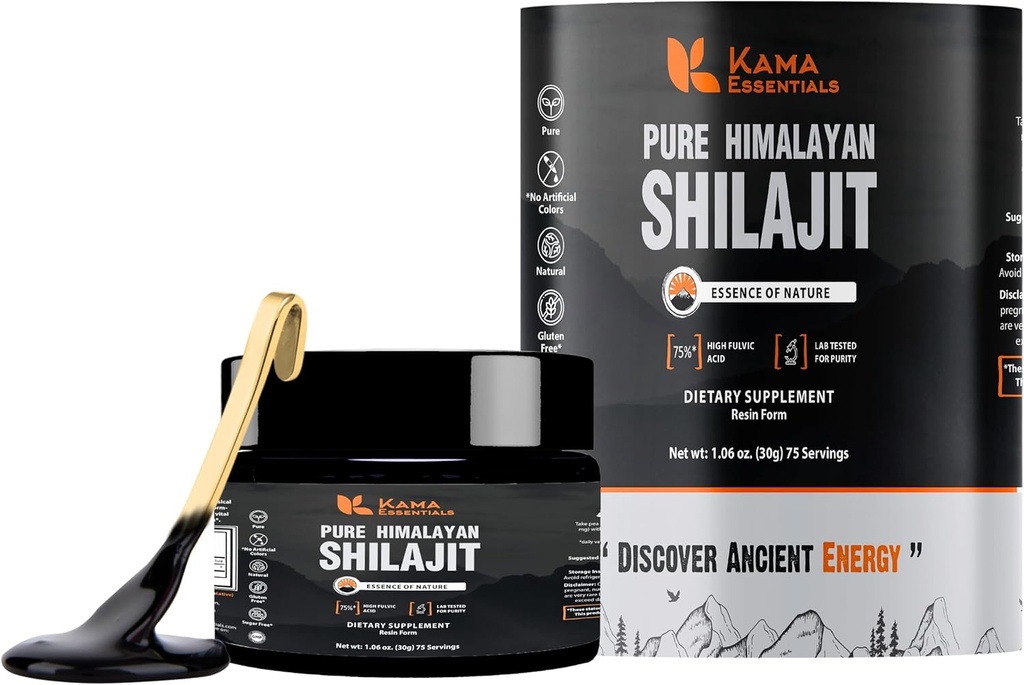 Himalayan Shilajit Resin - 75% kwasu Fulvic, 85 + minerały - Gold Grade Ayurvedic Supplement for Energy, Siła & Wellness - Lab- Tested - 30g Shilajit for Men & Women