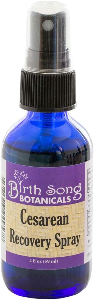 Narodziny Pieśni Botaniczne Organiczne Cezarean Recovery Postpartum Spray, Spray okołoporodowy, Uzdrawianie dla Post Partum Care and Recovery, a essential for Labor, Dziecko i Dostawa, 2oz Butelka