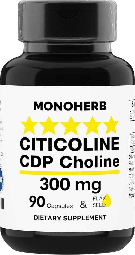 MONOHERB Citicoline CDP Cholina 300 mg na kapsułkę - 90 Kapsułki wegetariańskie