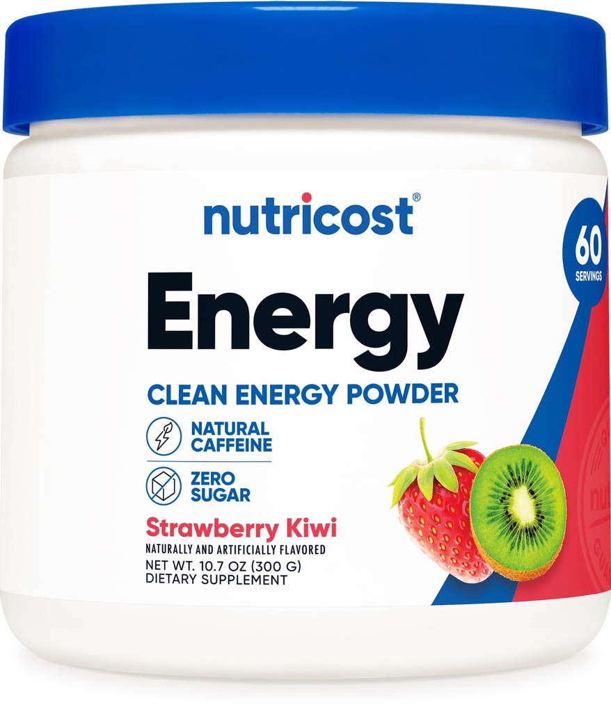 Nutricost Energy Complex (Truskawka Kiwi) (60 Słupki) - Proszek czystej energii, 300g Suplement diety