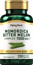 Piping Rock Bitter Melon kapsułki 124; 1500mg 124; 200 tabletek 124; Momordica Charantia Extract 124; Complex Herb Supplement Supplement 124; Non- GMO, Gluten Free