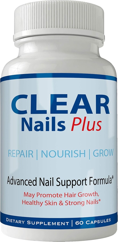 Clear Nails Plus Pigułki Suplement - Advanced Unique Witaminy wzrostu włosów i minerałów z Biotin - Gluten Free 60 Kapsułki - Lash włosów skóry i paznokci Dodatkowa siła Formuła Booster wzrostu