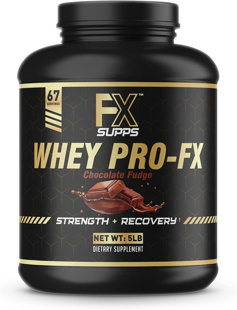 FXSUPPS Serwatka Pro- FX Proszek proteinowy (Czekolada) Idealny po treningu suplement odzyskiwania z naturalnie występującą BCAA dla mężczyzn i kobiet, Wspiera odzysk i siłę mięśni, 5.0 funt
