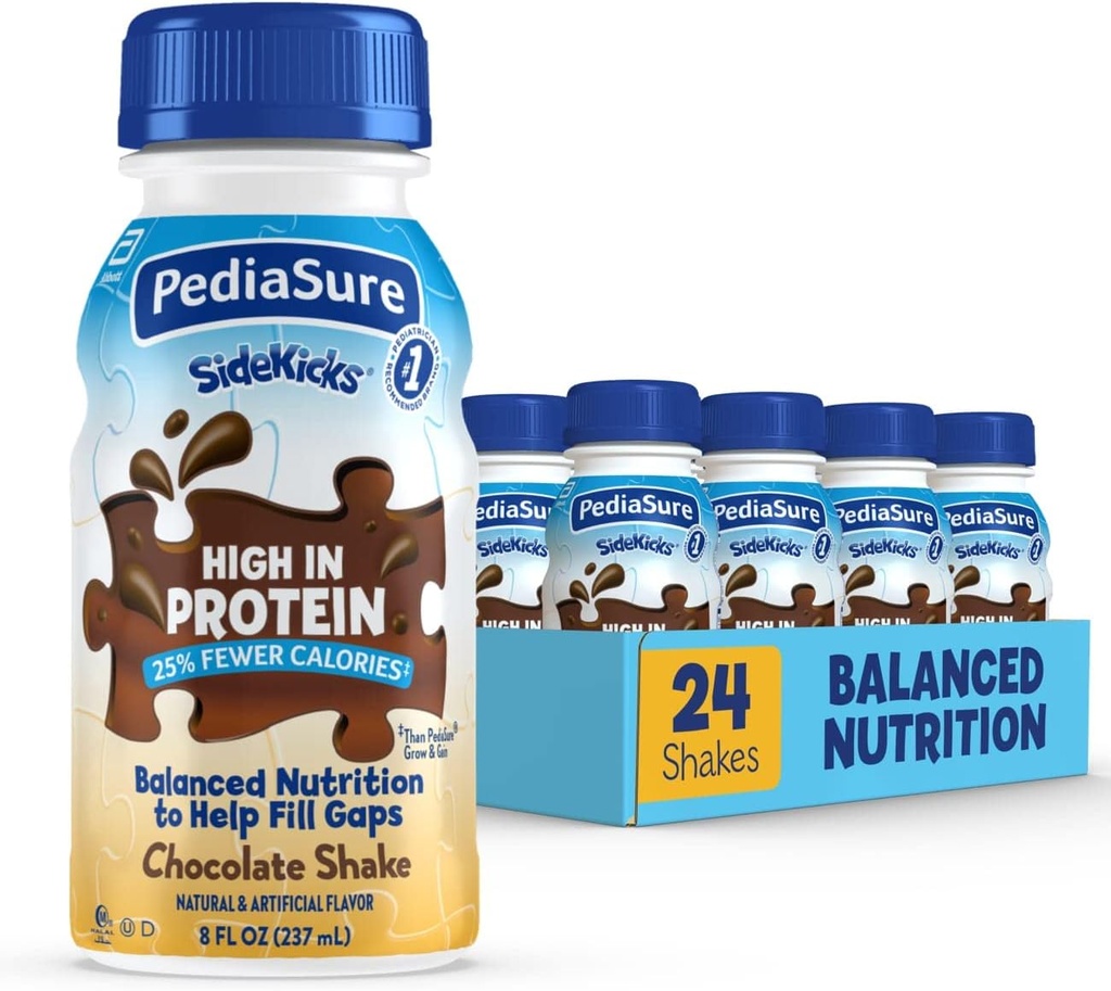 PediaSure Sidekicks Nutrition Drink, Czekolada, 8 fl oz, 24 Count. (Packaging May Vary)
