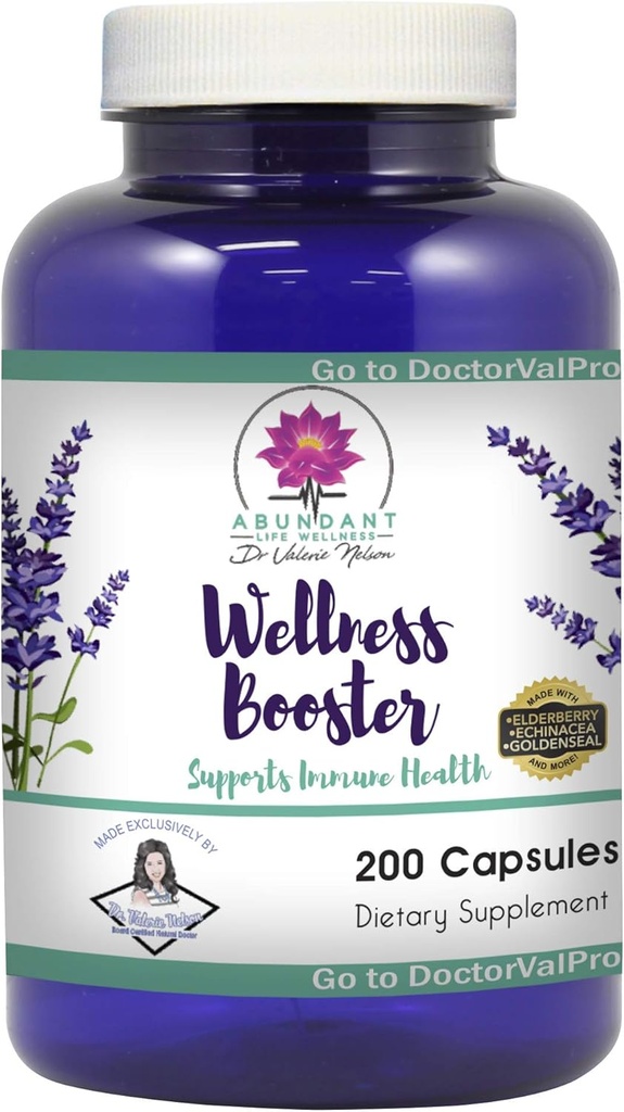Echinacea Elderberry Goldenseal & Więcej - 200 Czapki - Wellness Boosters
