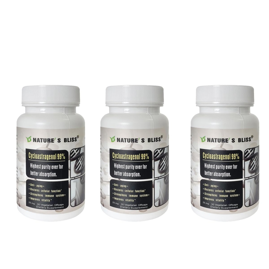 Rozkosz przyroda Telomere Suplementy cykloastragenol 25mg 99%, Astragalus Root Extract, Anti Aging Supplement, Made in USA, Immunity Boost, Kwas żołądkowy Chroniony, Super Wchłanianie, 90 Kapsułki